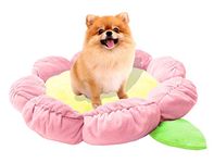 TONBO Soft Plush 24" Cute and Cozy Flower Dog Cat Bed, Washer and Dryer Friendly, (Pastel Pink)
