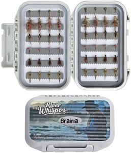 BRAIRIA Summer Fly Fishing Gift Sets: Hand-Tied Flies for Trout & Bass (Nymphs, Dry, Streamers) + Waterproof Box & Dual-Metal Case | Beginner to Expert (48PCS)