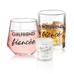 Yalucky Engagement Gifts for Couples Gifts for Newly Engaged Couples Fiancee Fiance Gifts for Her and Him Whiskey Wine Glasses Bride to Be Fiance Gifts for Women Engagement Party Decorations