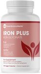 Iron Supplement for Women & Men, Natural Ferrous Chelate, Bisglycinate 25mg + Vitamin C, B6, B12, Folic Acid - Iron Pills for Anemia, Iron Deficiency & Energy Support - 120 Count