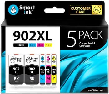 Smart Ink Compatible Ink Cartridge for HP 902XL 902 XL (2 Black XL & C/M/Y XL 5 Pack Combo) to use with Officejet 6951 6954 6956 6958 6962 6950 Officejet Pro 6968 6974 6975 6978 6960