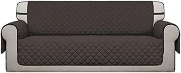 Easy-Going 4 Seater Sofa Slipcover Reversible Sofa Cover Water Resistant Couch Cover with Foam Sticks Elastic Straps Furniture Protector for Pets Children Dog Cat (XX-Large, Chocolate/Chocolate)