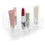 TRIXES Lipstick Storage Clear, 24 Compartments, Makeup Lipstick Cosmetic Display Stand, Rack Holder, Organiser, Lip Gloss Storage, Organiser Display Stand, Beauty Accessories