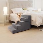 Sytopia Dog Steps for Beds 22" High, Non-Slip Pet Stairs for Small and Large Dogs, 5-Steps Foldable Detachable Stairs for Bed with High Density Foam and Washable Cover, 76Lx40Wx57H cm