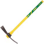 Cutter Mattock, 36" Heavy Duty Pick Axe with Forged Heat Treated Steel Blades Hoe for Weeding, Prying and Chopping, Digging Tool with Fiberglass Handle (36.3inch, Yellow)