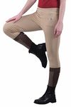 TuffRider Women's Ventilated Schooling Tights, Safari/Safari, Large