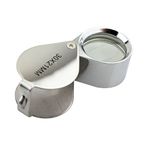 iKKEGOL 30 X 21mm Glass Jeweler Loupe Loop Eye Magnifier Magnifying Magnifier Metal Body Silver (Silver)