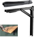 Wallmaster 24inch Folding Shelf Brackets Garage Heavy Duty Steel Max Load 500lb Floating Wall Mounted Collapsible Shelf Bracket Space Saving (Pack of 2, No Board)