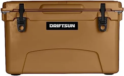 Driftsun 45-Quart Ice Chest, Heavy Duty, High Performance Roto-Molded Commercial Grade Insulated Cooler, Tan