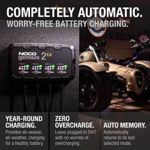 NOCO GENIUS2X4 4-Bank Battery Charger – 8A Smart Multi-Bank Maintainer