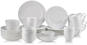 Mikasa Annabele Chip Resistant 40-Piece Dinnerware Set, Service For 8, White