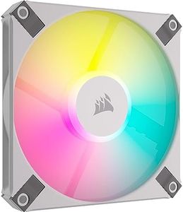 Corsair AF120 RGB Slim, 120mm PWM Fluid Dynamic Bearing Fan Kit - Thin Profile for Small-Form Cases - Low-Noise - Up to 2000 RPM - 8 Addressable RGB LEDs - Dual Pack with Lighting Node CORE - White