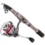 Sougayilang Fishing Rod Reel Combos, Portable Telescopic Fishing Pole Spinning Reels for Travel Saltwater Freshwater Fishing (Silver 2.4 m/7.9 ft-3000)