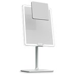 LUNA London ORBIT Mirror in Chalk Grey | Vanity Mirror with Lights, Makeup Mirror, LED Lighted Desk Mirror with Light for Tabletop 7X 1X Magnification Dimmable and Rechargeable