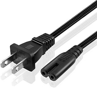 TNP Universal 2 Prong Power Cord (3 Feet)(2 Pack) - NEMA 1-15P to IEC320 C7 Figure 8 Shotgun Connector AC Supply Cable Wire Socket Plug Jack (Black) Compatible with Apple TV, PS4, PS3 Slim, LED HDTV