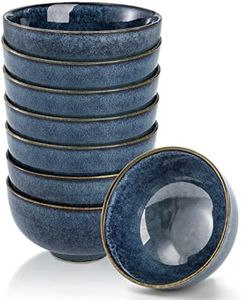 ZOOFOX Set of 8 Small Bowls, 10 Ounce Ceramic Bowls for Side Dishes, Reactive Glazed Serving Bowls for Rice, Cereal, Ice Cream, Condiments, Snacks