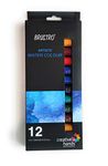 BRUSTRO Artist's Watercolour Paint | Set of 12 Colours X 12ML Tubes | Ideal for Landscape, Portrait, Paper, Painting, Artist, Professional watercolor, Transparent Colors, Painting Dry & Wet, Fine Art