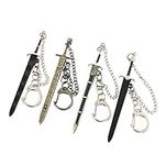 Koelin GOT Sword Keychain Jon Snow Longclaw Sword Mini Sword Key chain katana Action Figure Accessories for Men Women Boy Gift, Silver, mini