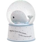 Precious Moments 185042 Mightier Than the Waves Brahms' Lullaby Whale Musical Resin/Glass Snow Globe, One Size, Multicolor