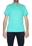 U.S. Polo Assn. Men's Solid Interlock Short-Sleeve Polo Shirt, Pool Green, Medium