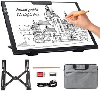 Rechargeable A4 Light Pad with Carry Bag & Stand,Ultra Thin Light Table with Clip,6 Levels of Brightness Light Box for tracing,Diamond Painting.led Light Board for Artists,Drawing,Sketching,Animation