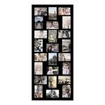 Adeco [PF9107] 24 Openings 4x6 & 6x4 Collage Picture Frame - Wood Photo Collage Decoration - Black for Wall Hanging Horizontal & Vertical