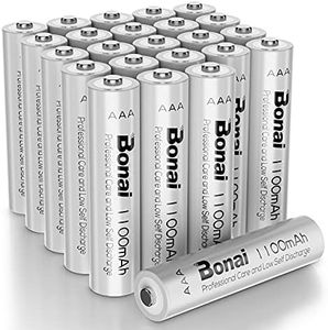 BONAI 1100mAh AAA Rechargeable Batteries 24 Pack 1.2V Ni-MH Rechargeable AAA Batteries High Capacity - Triple A Batteries