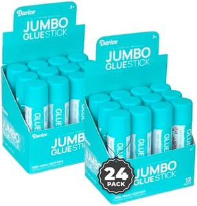 Darice Jumbo Glue Sticks, 1.4 Oz (40g) – All-Purpose Washable School Glue for Crafts, Paper, & Fabric – Clear Drying, Acid-Free & Non-Toxic – Bulk Classroom Supply (24 Pack)