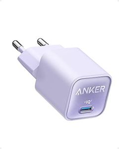 Anker Caricatore iPhone USB C GaN 30W, 511 (Nano 3), Caricabatterie USB C rapido PIQ 3.0 PPS, compatibile con iPhone 16/16 Plus/ 16 Pro Max/15/14/13, Galaxy, Pixel 4, iPad (senza cavo di ricarica)