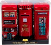 New English Teas English Icon Tea Tins Gift Set with 42 English Breakfast teabags