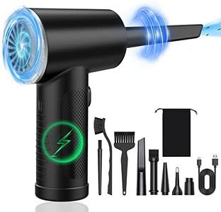 Kairiyard Electric Dust Blower Air Duster for PC Cleaning Set, 3 Speeds 91000 RPM Air Pressure Spray with LED Light, 9000 mAh Compressed Air Spray for Computer, Keyboard, Car, Pet House