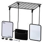 LockerMate 7-Piece Locker Organizer Kit, Includes Locker Shelf, Mirror, Whiteboard, Storage Cup & Dry Erase Marker - Black