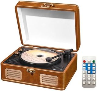 MANAYO Retro Portable CD Player with Bluetooth, Rechargeable Small Portable CD Player with Speakers, Support AUX/USB CD Music Player with Remote Control (Brown)