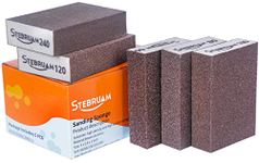 STEBRUAM 5 Pieces Sanding Sponges,Coarse and Fine Sanding Blocks -60/80/100/120/240 Grits 5 Different Specifications Sanding Pads,Washable and Reusable,Sand Paper Pack for Metal Wood and Wall