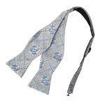 DBA7B28B Silver Blue Beige Patterns Bow Tie Microfiber Infinity For Boyfriends Hand-model Bow Tie By Dan Smith