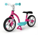 Smoby - Balance bike (pink/blue) - for children from 2 years, height-adjustable children's balance bike (76 x 39 x 49 cm) with footboard and stand