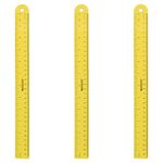 Westcott ‎16264 Magnetic Flexible Rulers, 12 Inch, Yellow (3 Pack)