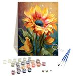 wonloong Paint by Numbers Kit for Adults Beginners,Sunflower Acrylic Adult Paint by Number Kits on Canvas,Abstract Landscape Digital Oil Number Painting Kits for Gift Home Wall Decor 15.7"x19.7"