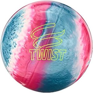 Brunswick Bowling Twist Reactive Ball, Sky Blue/Pink/Snow, Size 8