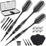 Viper Bobcat Adjustable Weight Soft Tip Darts with Storage/Travel Case: Black Coated Brass, Purple Rings, 16-19 Grams