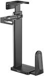 Mount-It! CPU Under Desk Mount Bracket, Height Adjustable Heavy Duty Computer Tower Wall Mount, 44 lbs Weight Capacity, Adjustable Width Computer Case Holder Installation Under Desk or On Wall, Black