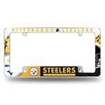 Rico Industries NFL Pittsburgh Steelers Primary 12" x 6" Chrome All Over Automotive License Plate Frame for Car/Truck/SUV