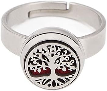 Anneau Diffuseur D'huiles Essentielles, Ouverture de L'anneau en Acier Inoxydable, Bague D'huile Essentielle D'aromathérapie Réglable, Bijoux Portables, Bague de Diffuseurs D'aromathérapie(Type 1)