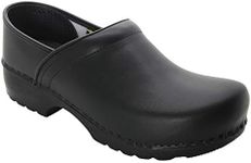 Bjork Ken Swedish Men's Pro Black Smooth Leather Clogs (EU-45)