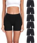 wirarpa Women's Boxer Briefs Modal Boyshort Panties Ultra Soft Ladies Boxers Underwear Under Dress Skirt 6 Pack Black Size M