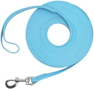 Waterproof Long Leash Durable Dog Recall Training Lead Great for Outdoor Hiking, Training, Yard, Beach and Swimming (Sky Blue, 50ft)