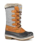 Acton Carolyn, 12" Women's Winter Boots with Removable Triple Density Insulation Liner, Grey & Tan, Size 8