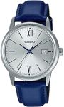 CASIO MTPV002L-2B3 Unisex silver Analog Watch with Blue Band