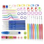 SYGA 51 Pieces Needle Arts Crochet Set Knitting Craft Weaving Plastic Yarn Sewing Tools(Multicolor)