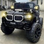 Kawaii Kids Battery Operated Electric Car for Kids Rideon Jeep with Remote Control, USB, Bluetooth and Windshield Lighting, for Kids 1 to 5 Years (Jeep, Night Black)